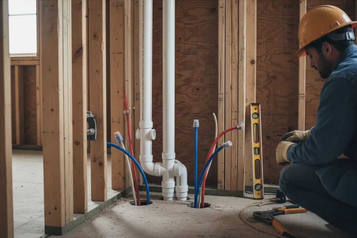 Drain and supply rough-in during Leak Detection in Semmes